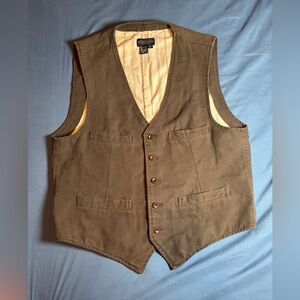 The J Peterman Company vintage green Vest 100% cotton
